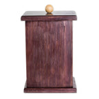 Pinewood Decorative Box with Pyrography Mayan Motif 'Dresden Codex'
