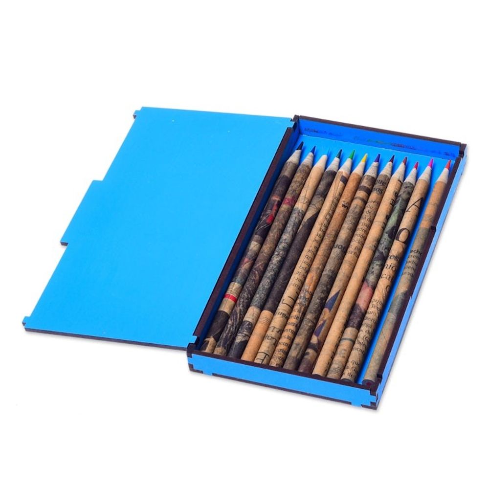 Eco-Friendly Boxed Colored Pencil Set Set of 12 'Color My World'