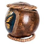 Monarch Butterfly-Themed Dried Gourd Decorative Accent 'Monarch Flutter'