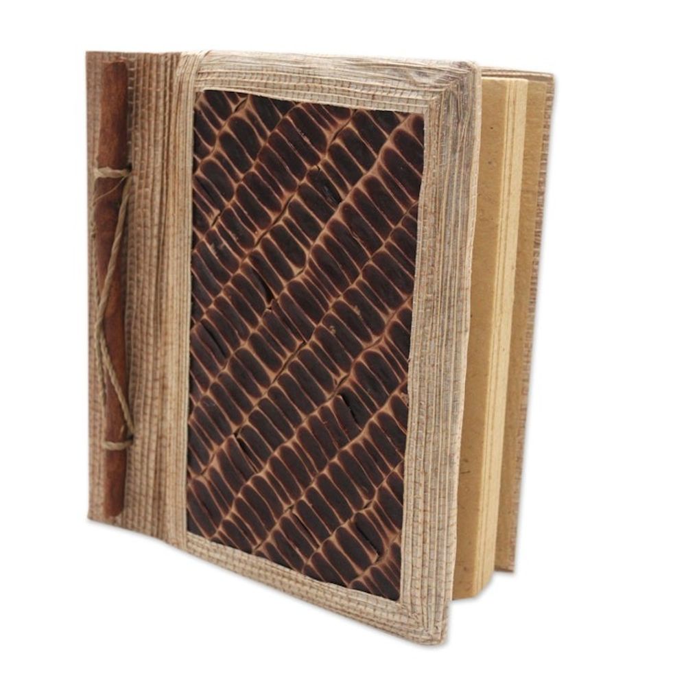 Eco-Friendly Natural Fiber Journal with Rice Straw Paper 'Brownstone'
