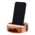 Hand Crafted Round Wood Smartphone Speaker 'Lively Sound'
