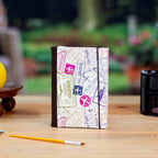Recycled Paper Handmade Journal with Passport Stamps 'Passport Stamps'