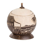 Handmade Round Dried Gourd Caribbean Town Decorative Accent 'Caribbean Landscape'