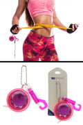 Pink Glittered Tape Measure With Plastic Clip Key Chain KEKC5131