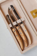 Claude Dozorme Laguiole Olive Wood Cheese Knife Set