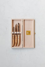 Claude Dozorme Laguiole Olive Wood Cheese Knife Set