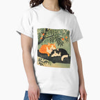 Vintage Japan art cute orange cat by AngelinaBezm Unisex T-shirt, Sweatshirt, Hoodie, Long Sleeve Tee